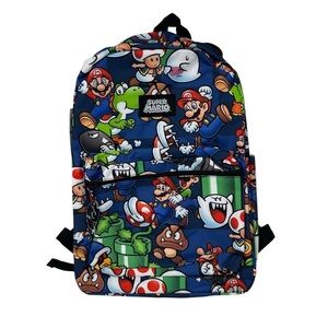 Nintendo Super Mario Print Backpack School Book Bag School Supplies